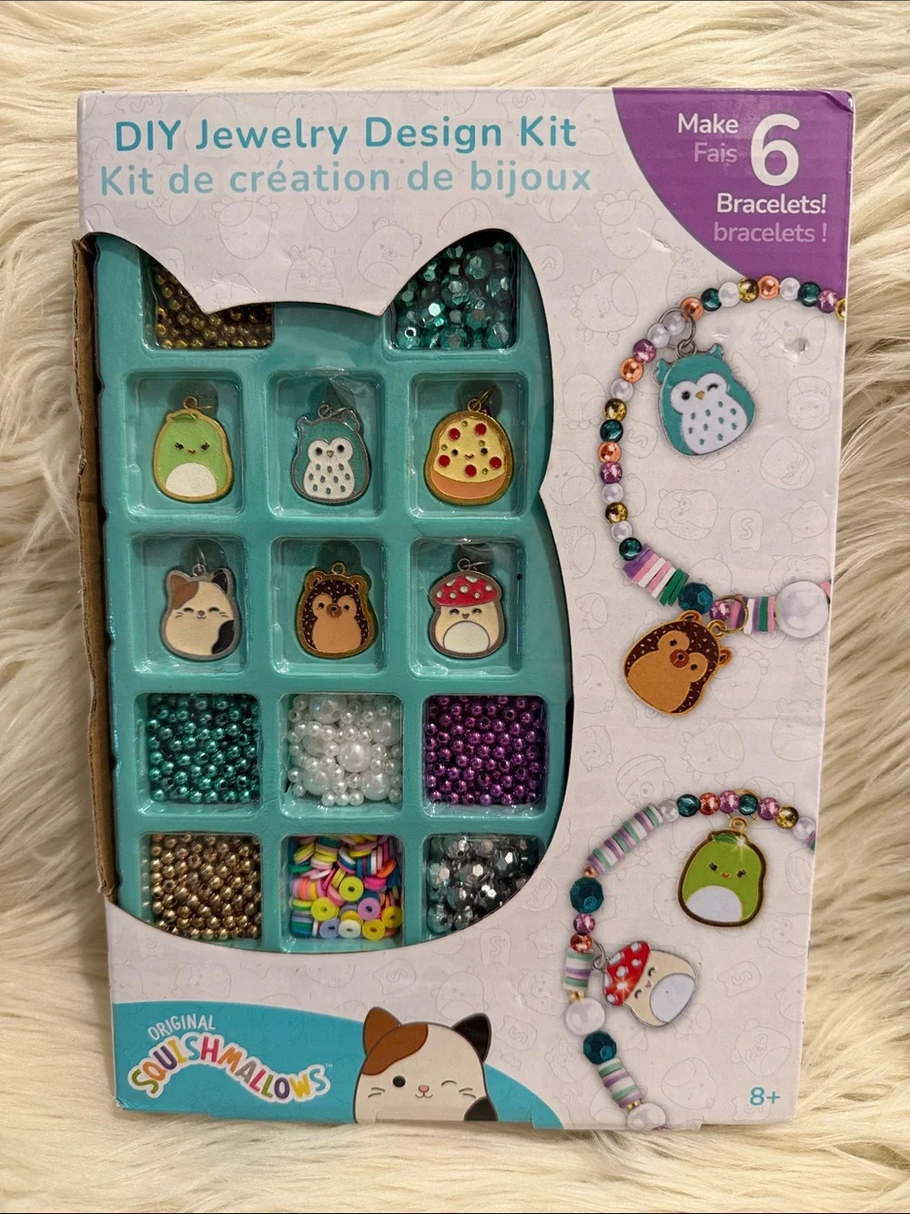 Squishmallows Bracelet Design Kit - Makes 6 Bracelets! With 6 enamel charms! NEW